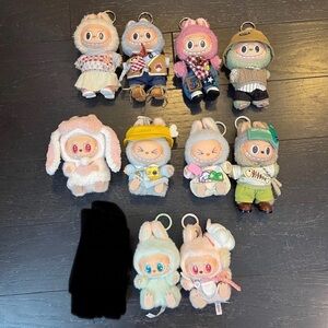 Authentic lot of 10 LABUBU POPMART Exciting Macaron Have a Seat Series w/clothes